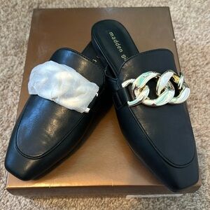 Madden Girl Black Mules